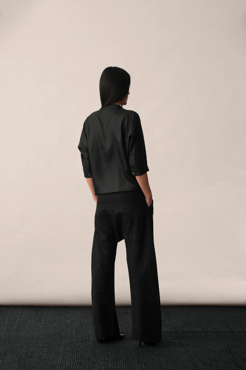 Silk Drop-Crotch Trouser