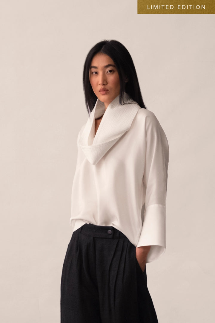 Silk Loop Neck Blouse