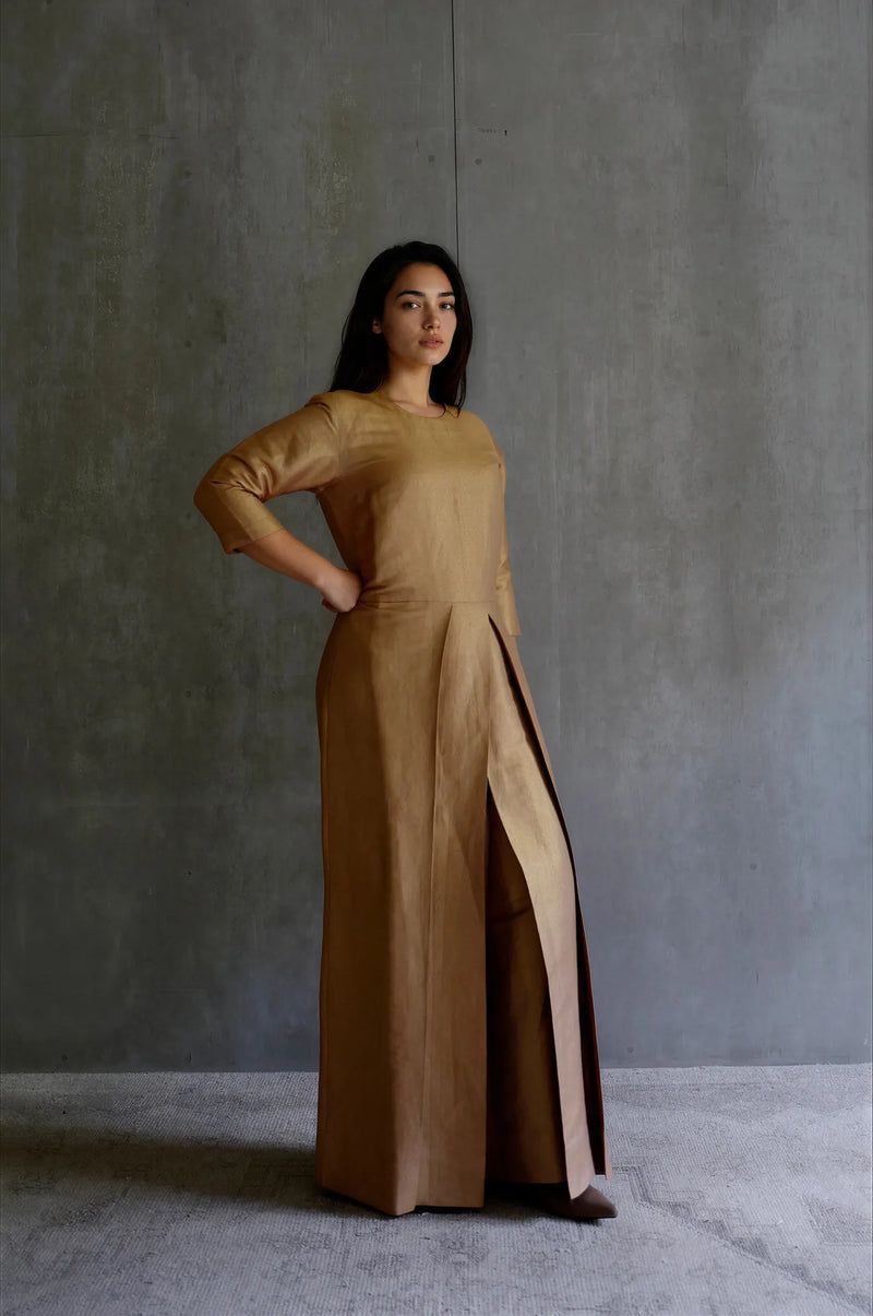 Silk Brocade Jumpsuit