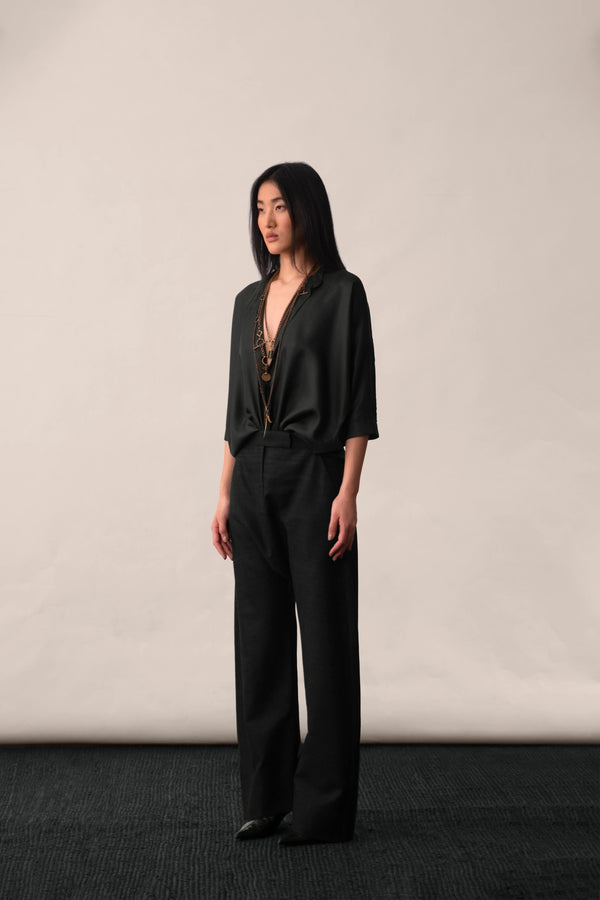 Silk Drop-Crotch Trouser