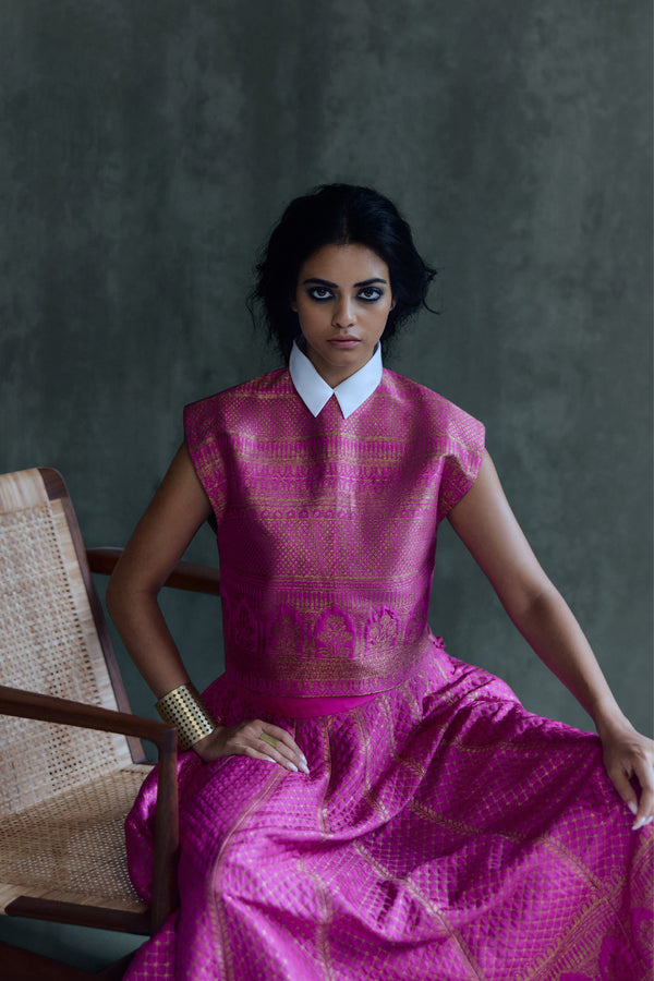 Silk Brocade Top