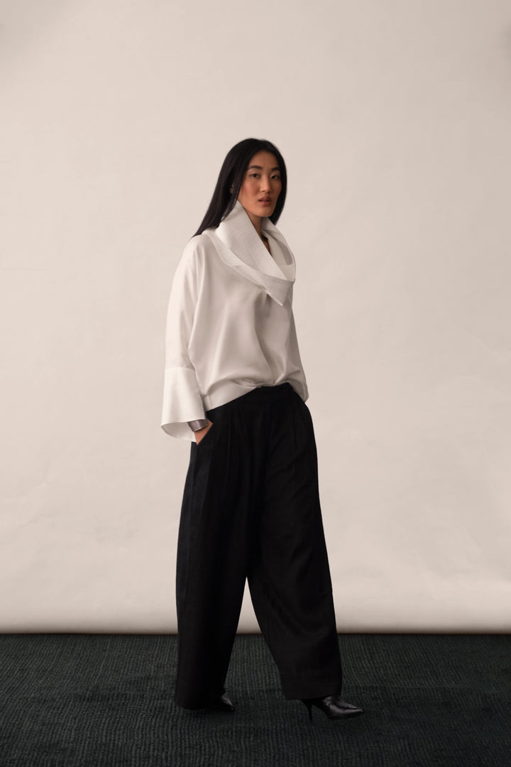 Silk Loop Neck Blouse