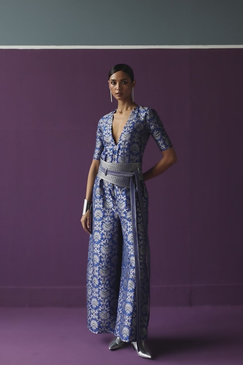 Silk Brocade Jumpsuit