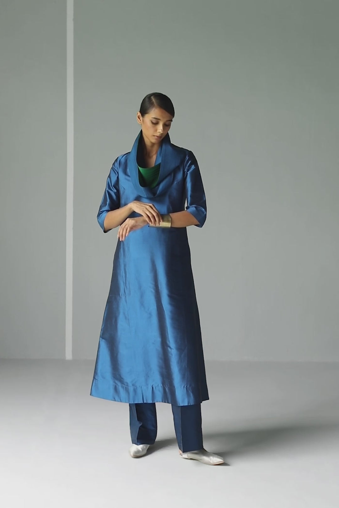 Silk Loop Neck Kurta