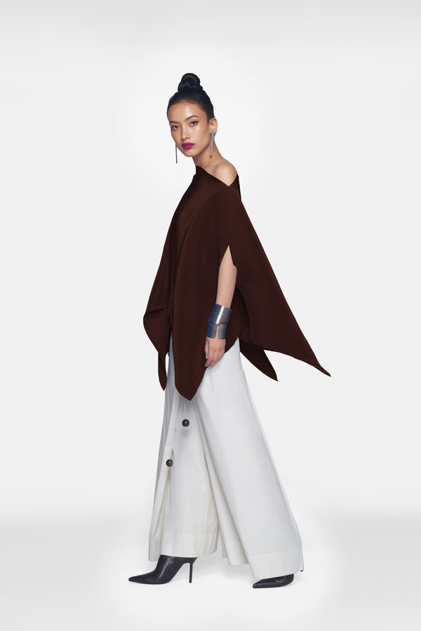 Pleated Short Poncho