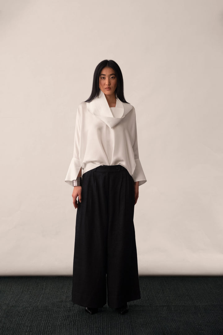 Silk Loop Neck Blouse