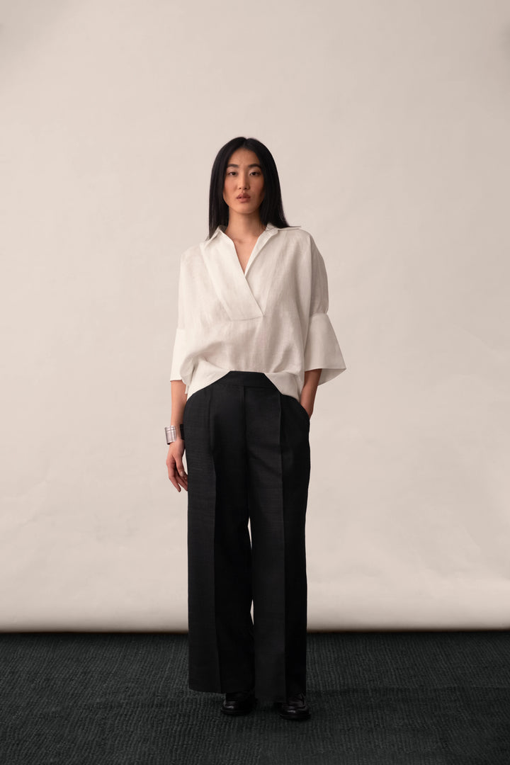 Silk Wide-Leg Trouser