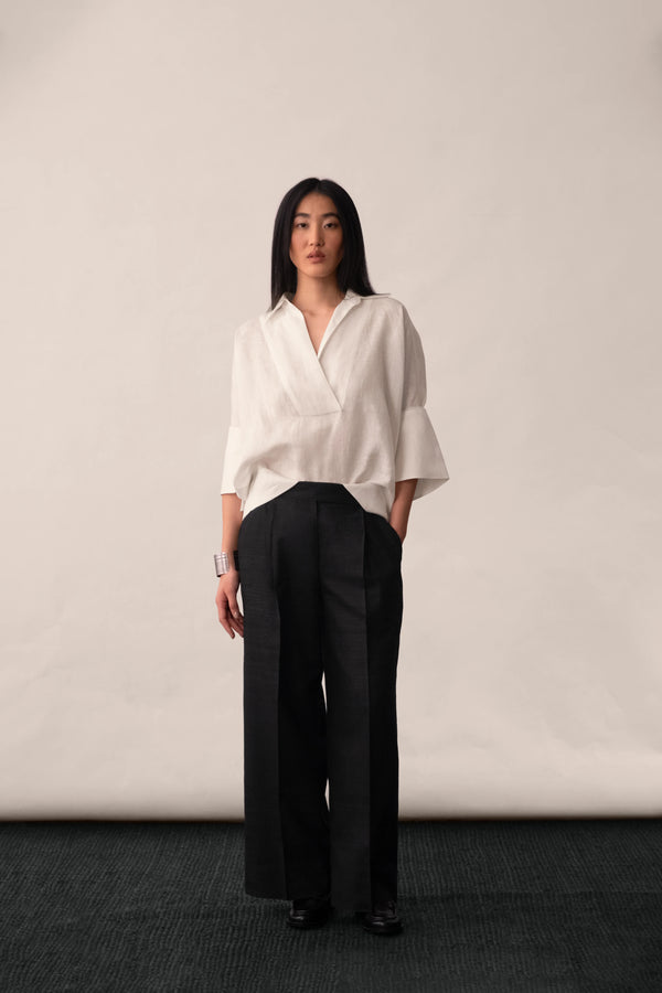 Silk Wide-Leg Trouser