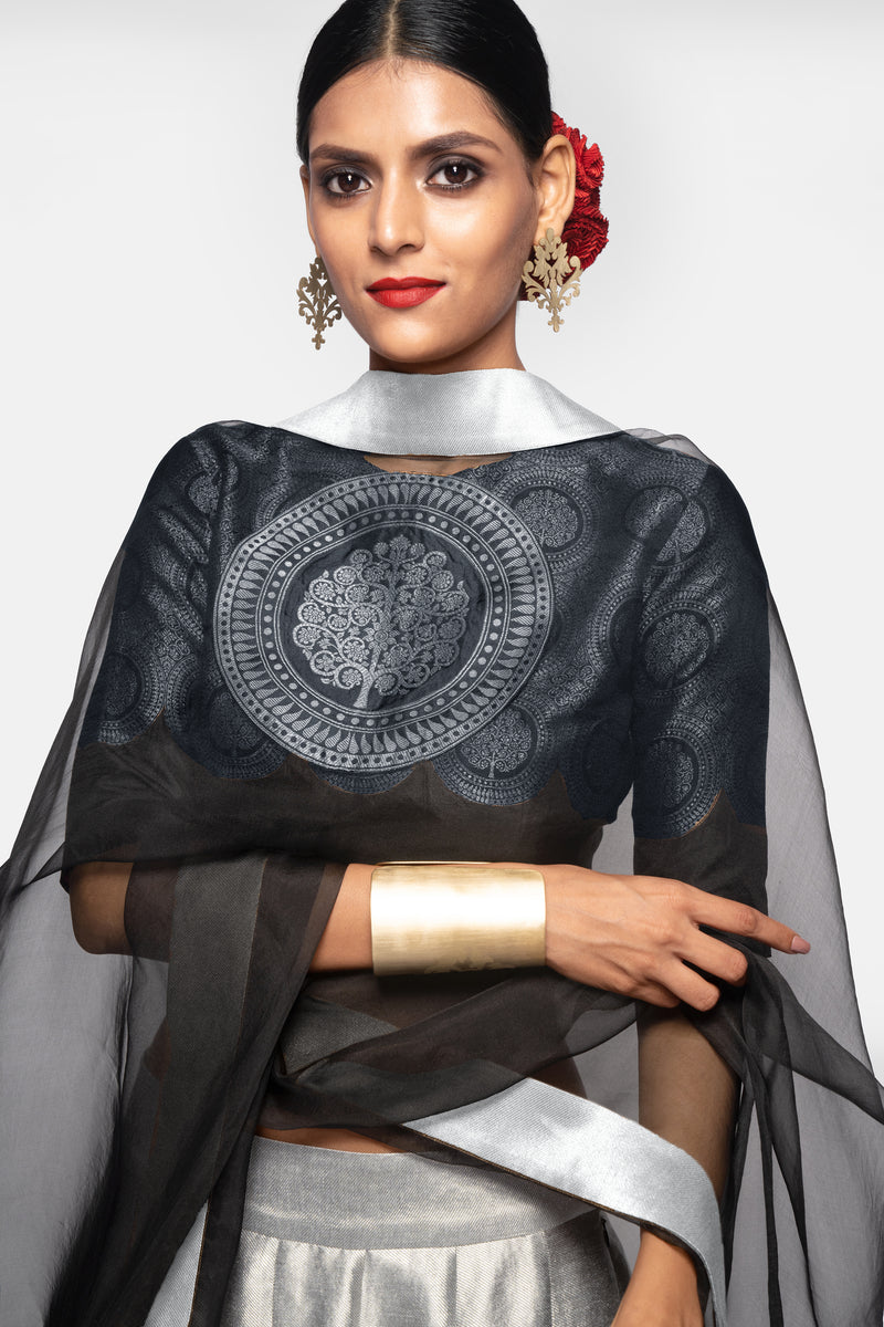 Handwoven Silk Engineered Brocade Blouse