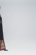 Silk Kaftan With Brocade Detail