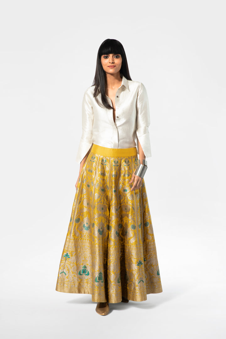 Handwoven Silk Engineered Brocade Palazzo