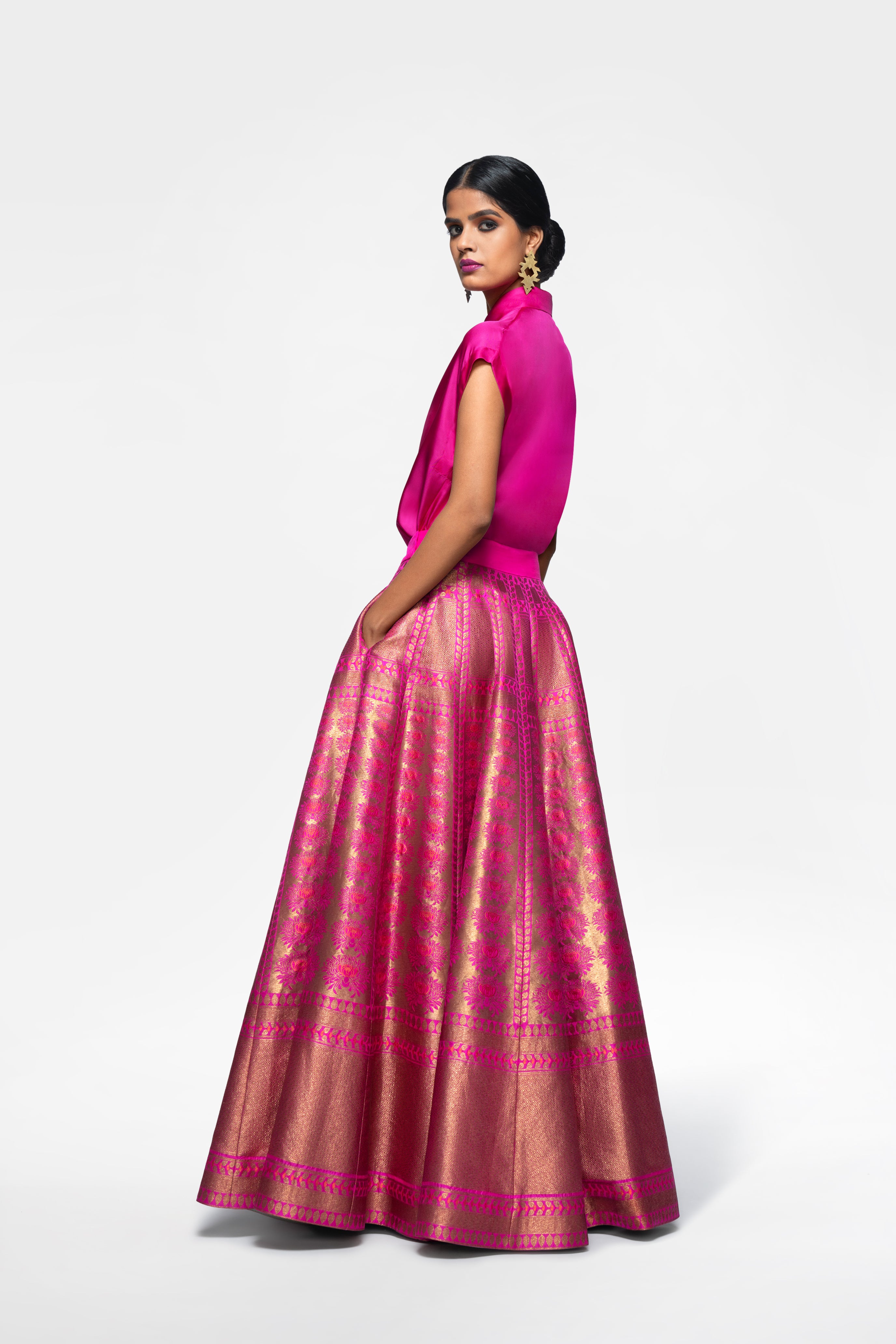 payalkhandwala - AW/2015 - Satin Pleated Poncho and Brocade Lehenga | Payal  khandwala, Indian fashion, Style