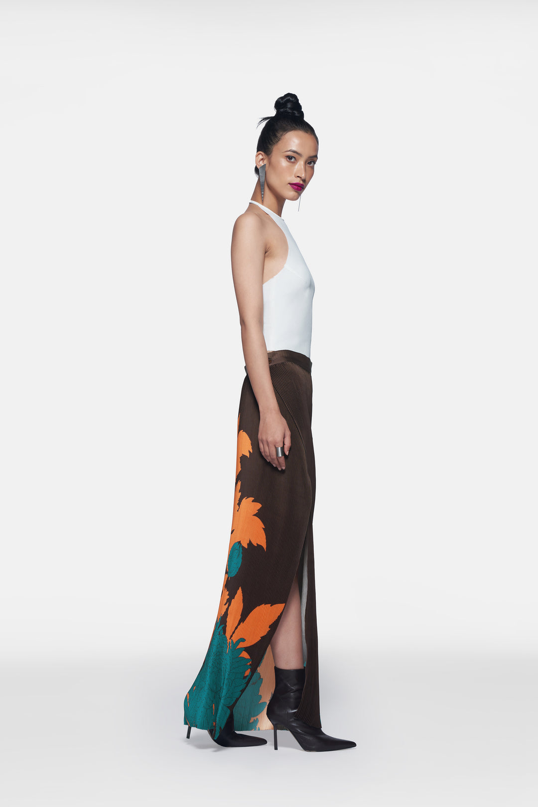 Pleated One Shoulder Tunic Set